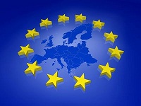 Euro-Symbol mit Europakarte