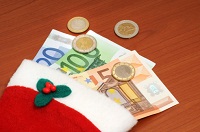 Weihnachtsmütze mit Geld