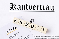 Kredit und Kaufvertrag mit Schufa-Logo