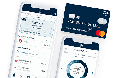 C24 Bank App und Girokonto mit Ausgabenanalyse und Mastercard