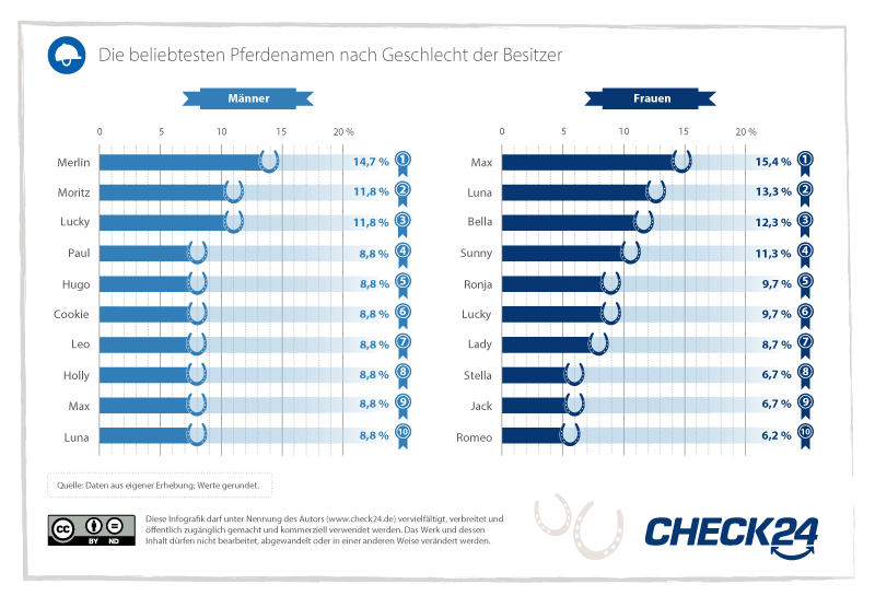 Pferdenamen nach Haltergeschlecht